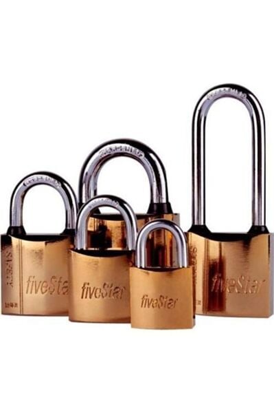 Dayanıklı Kaliteli Sarı Kaplı Uzun Asma Kilit 32mm