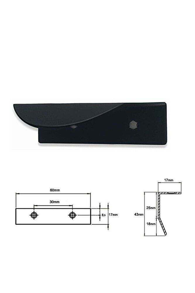 Serçe Düğme Kulp Mat Siyah