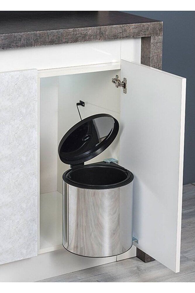 Kopya - Paslanmaz Krom Çelik 10 Litre Dolap Içi Çöp Kovası S 2251 Ss