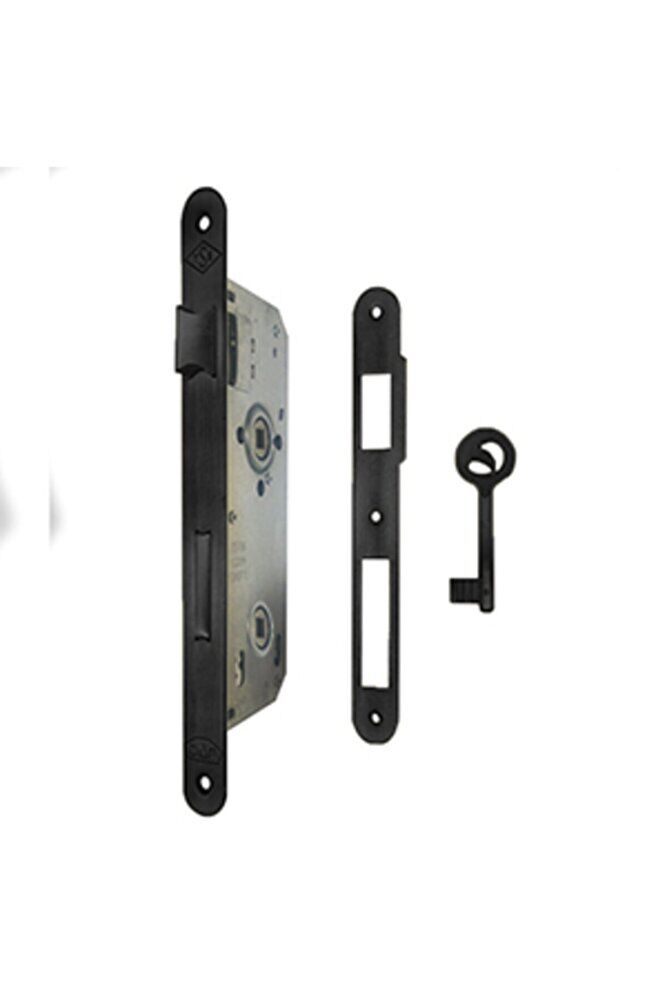 Doğanlar 45/90mm Oval Dar Ayna Mat Siyah Oda Kapı Kilidi