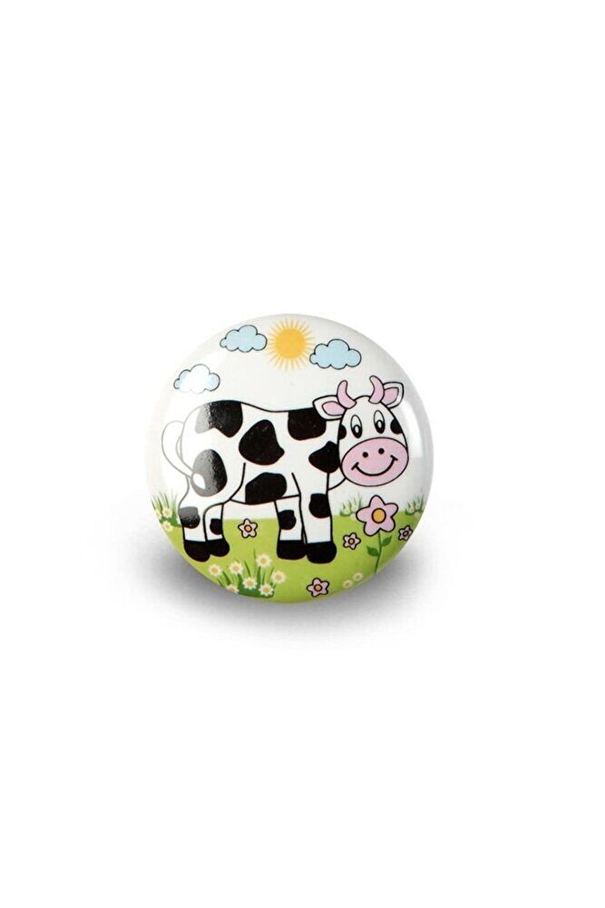 Porselen Düğme Çocuk Odası Kulbu Inek