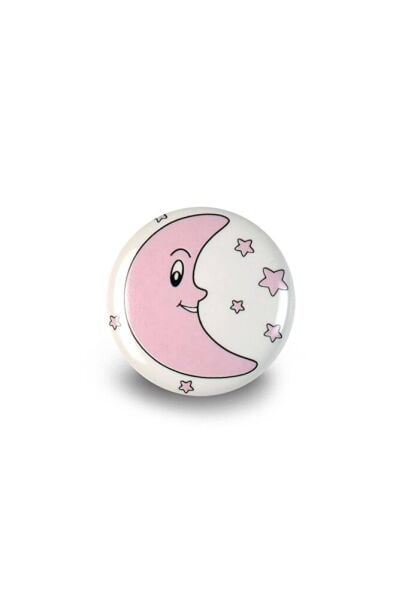 Porselen Düğme Çocuk Odası Kulbu Pembe Ay Mobilya Kulpları Mor Uzun