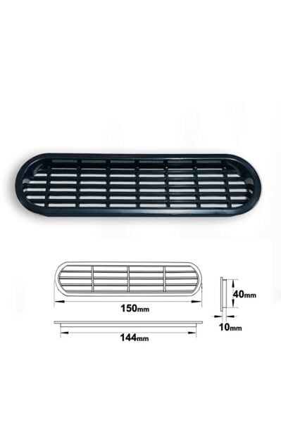 PLASTİK MENFEZ OVAL SİYAH