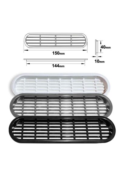 PLASTİK MENFEZ OVAL SİYAH