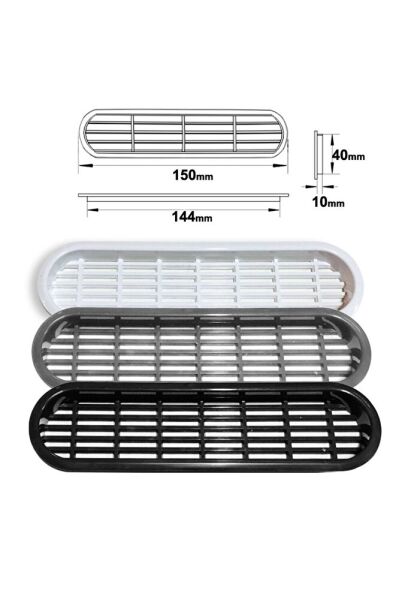 PLASTİK MENFEZ OVAL GRİ