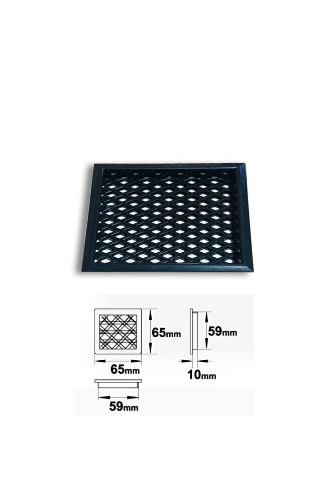 PLASTİK MENFEZ KARE SİYAH