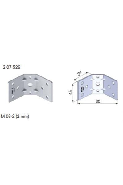 M 08-2 DÜZ KÖŞE BAĞLANTI ELEMANI