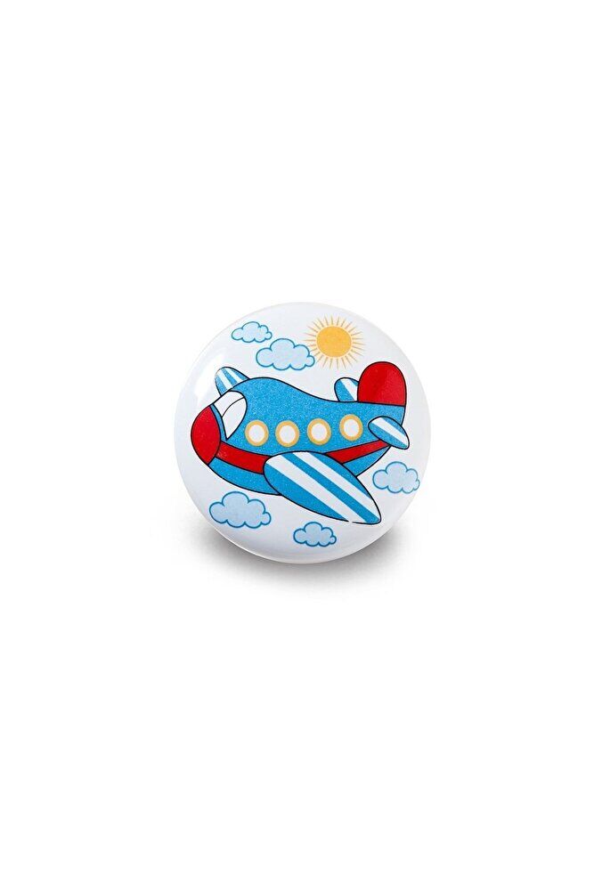 Porselen Düğme Çocuk Odası Kulbu Uçak