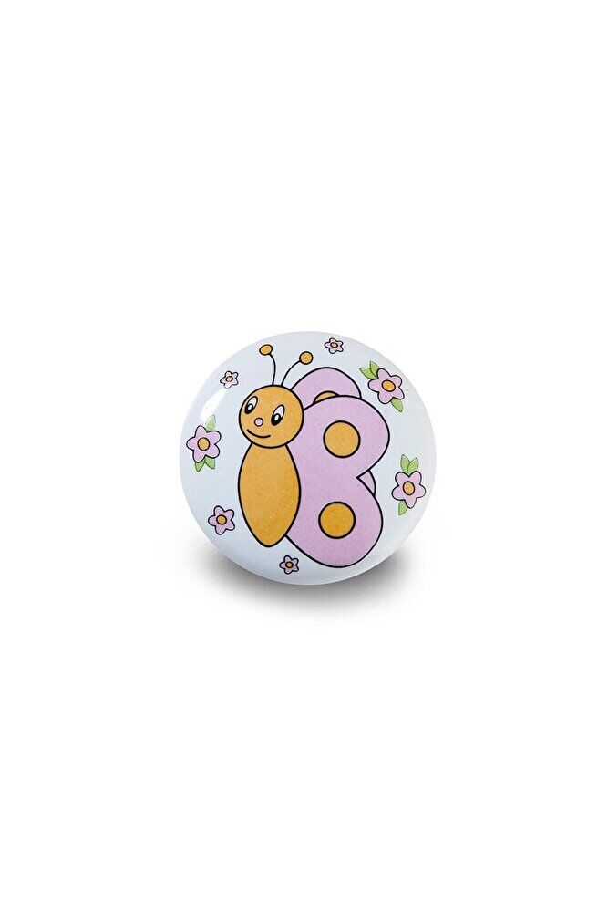 Porselen Düğme Çocuk Odası Kulbu Kelebek