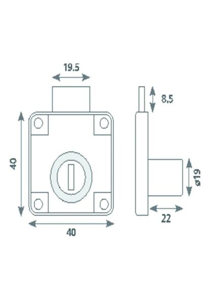 138-22 MM ÇEKMECE KİLİDİ NİKEL