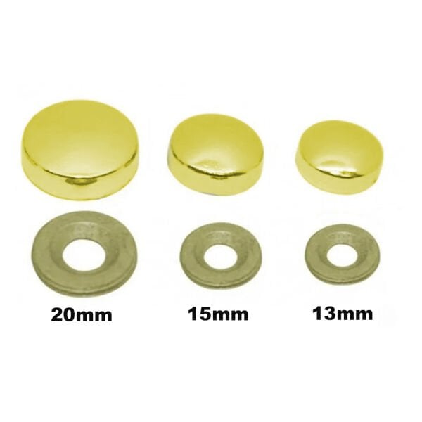 METAL VİDA KAPAMA ZAMAK 13 MM ALTIN SARI ( 10 ADET )