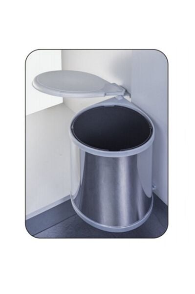 Silindirik Çöp Kovası Kayar Kapak 11 Lt Siyah