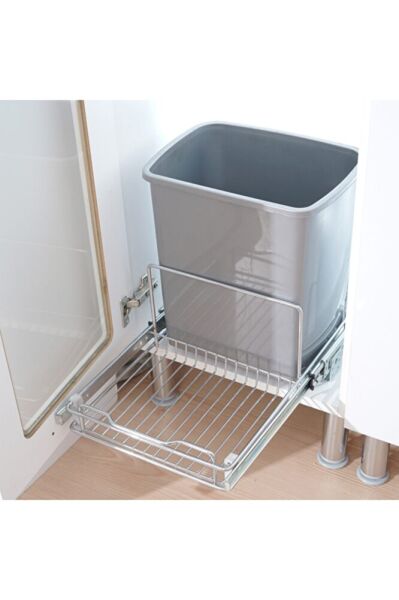 Teleskopik Raylı Çöp Kovası 16 Lt. Süngerlikli