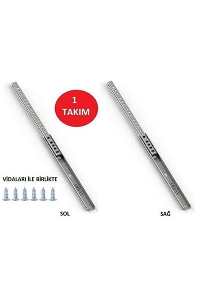 17mm 45cm Teleskopik Ray Çekmece Kızağı Çekmece Rayı