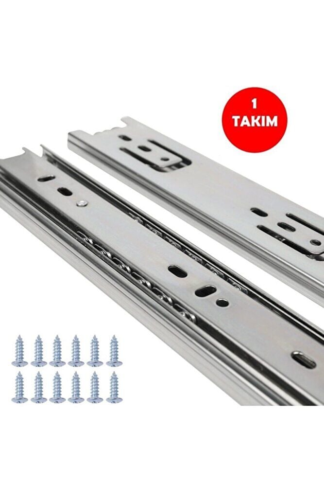 Kızaklı Teleskopik Bilyalı Çekmece Ray 40cm