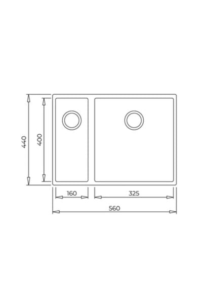 Square 560 Tezgah Altı Siyah Granit Evye