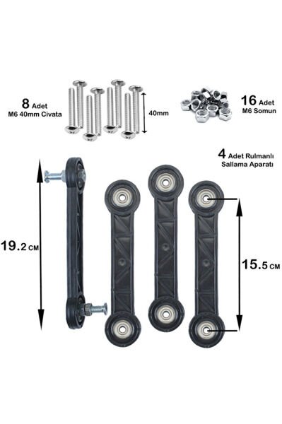 BEŞİK SALLAMA APARATI 15.5 CM SİYAH M6  ( 4 ADET )