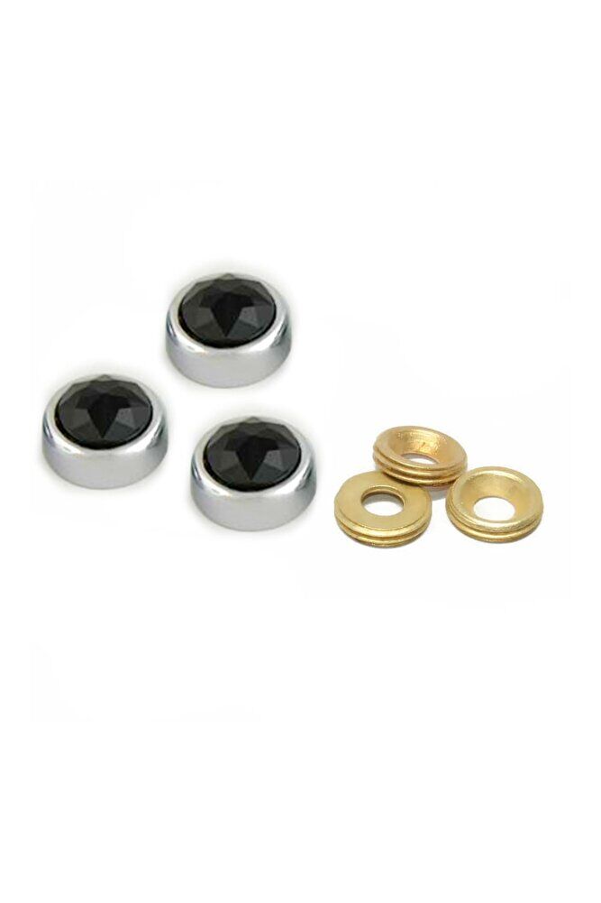 Metal Vida Kapama Zamak 13 Mm Siyah Taşlı ( 10 Adet ) Vida