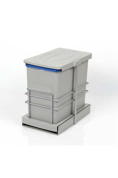 P9156 TELESKOPİK RAYLI ÇÖP KOVASI 24LT GRİ