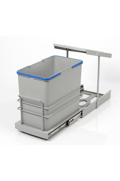 P9156 TELESKOPİK RAYLI ÇÖP KOVASI 24LT GRİ