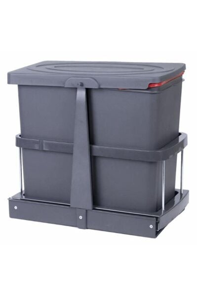 P9153 12 12 Lt. Antrasit Teleskopik Raylı Çöp Kovası