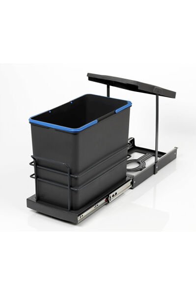 P9157 TELESKOPİK RAYLI ÇÖP KOVASI 24LT ANTRASİT