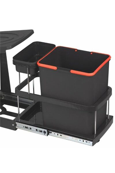 P9155 16 1 Lt. Antrasit Teleskopik Raylı Çöp Kovası