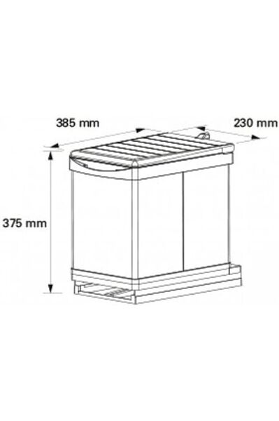 Pelikan Toty 21705 Paslanmaz Gövdeli Çift Bölmeli Dolap Içi Raylı Çöp Kovası 7.5+7.5 Litre