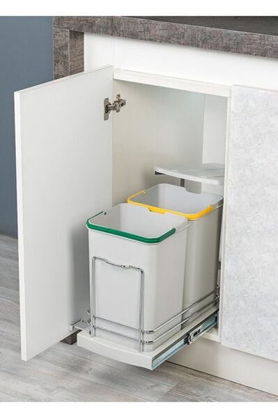 2'li Raylı Çöp Kovası 12 12 L
