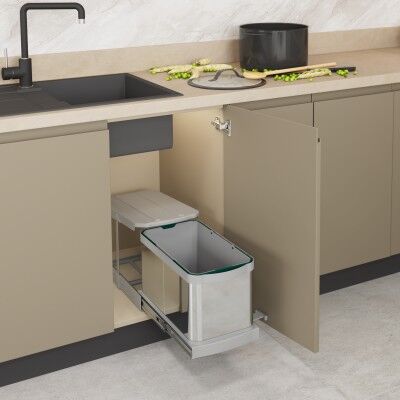 STARAX S2574 Raylı Dolap İçi Çöp Kovası Paslanmaz Çelik mutfak dolap içi çöp kovası