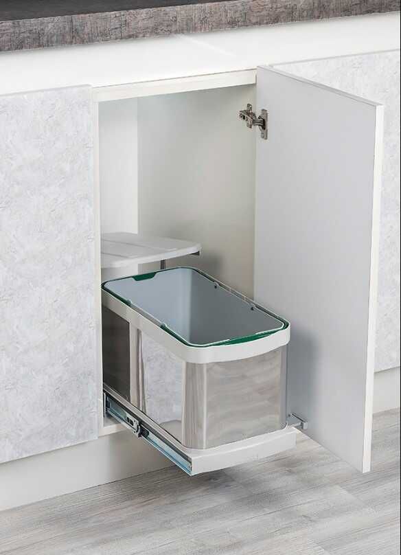 STARAX S2574 Raylı Dolap İçi Çöp Kovası Paslanmaz Çelik mutfak dolap içi çöp kovası