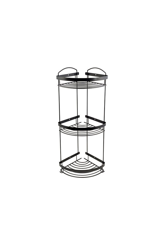 Lüx Siyah Üçlü Köşe Rafı 20x20 Paslanmaz Çelik -