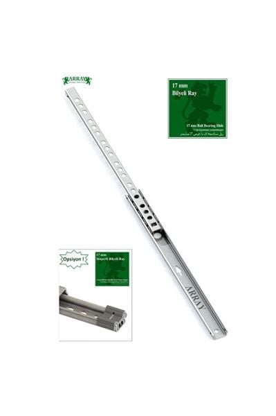 Teleskopik Ince Bilyalı Çekmece Rayı 17 Mm 310 Mm