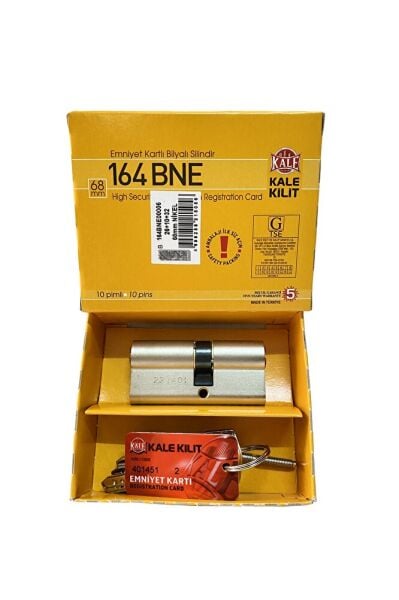 Kilit Çelik Kapı Kilidi 164 Bne Bilyalı Barel Emniyet Kartlı 5 Anahtarlı Kapı Göbeği