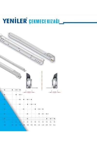 YENİLER 45 CM BEYAZ KLASİK ÇEKMECE RAYI