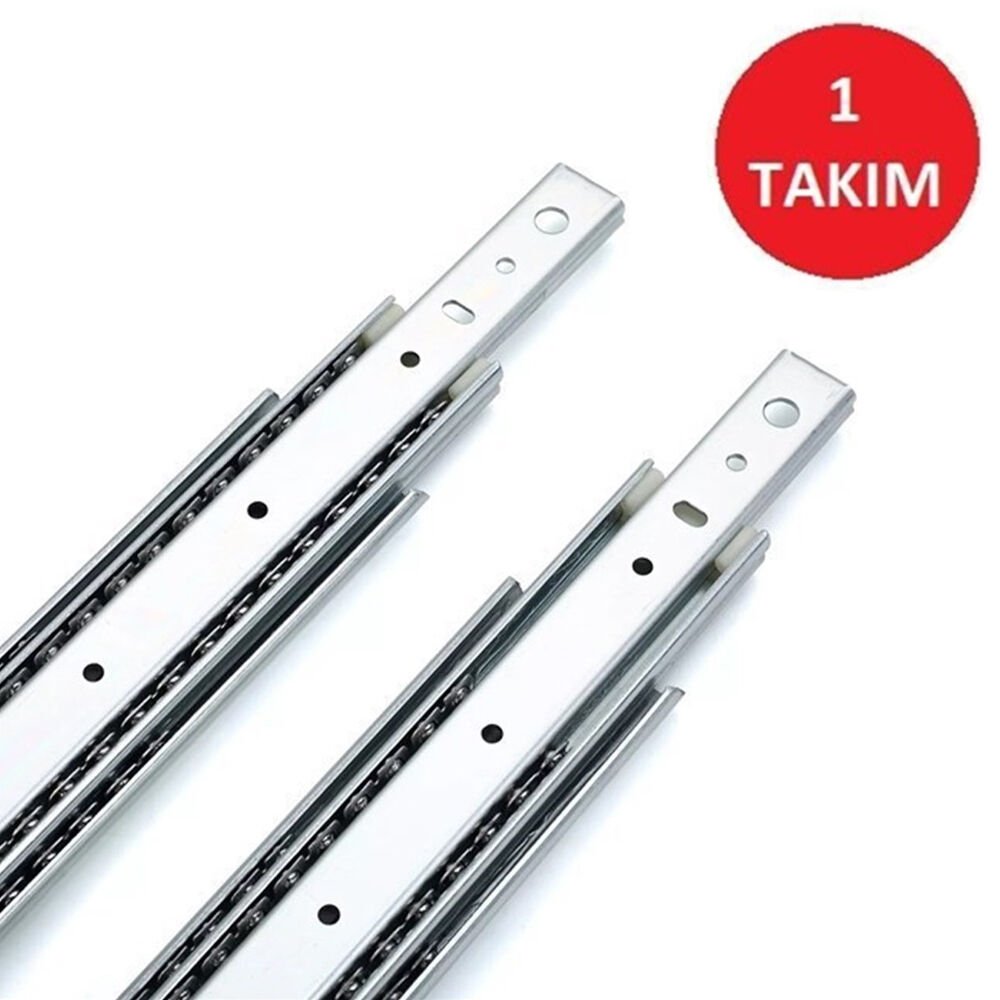 YENİLER 45 MM 40 CM FRENLİ TELESKOPİK ÇEKMECE RAYI