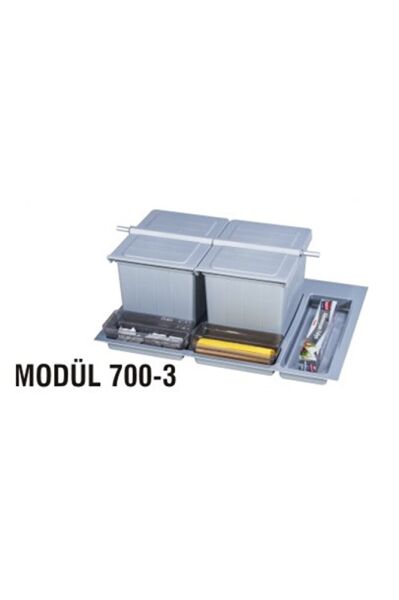 Dolap Içi Çöp Kovası Manuel Antrasit Modül 70 Cm