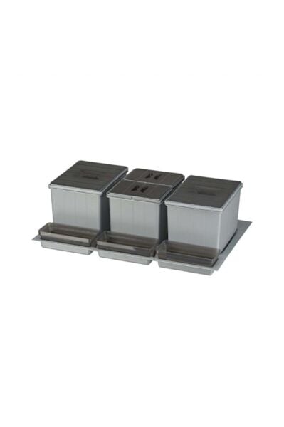 81170 Çekmece Içi Çöp Kovası Manuel Gri 80lik Modül 47lt