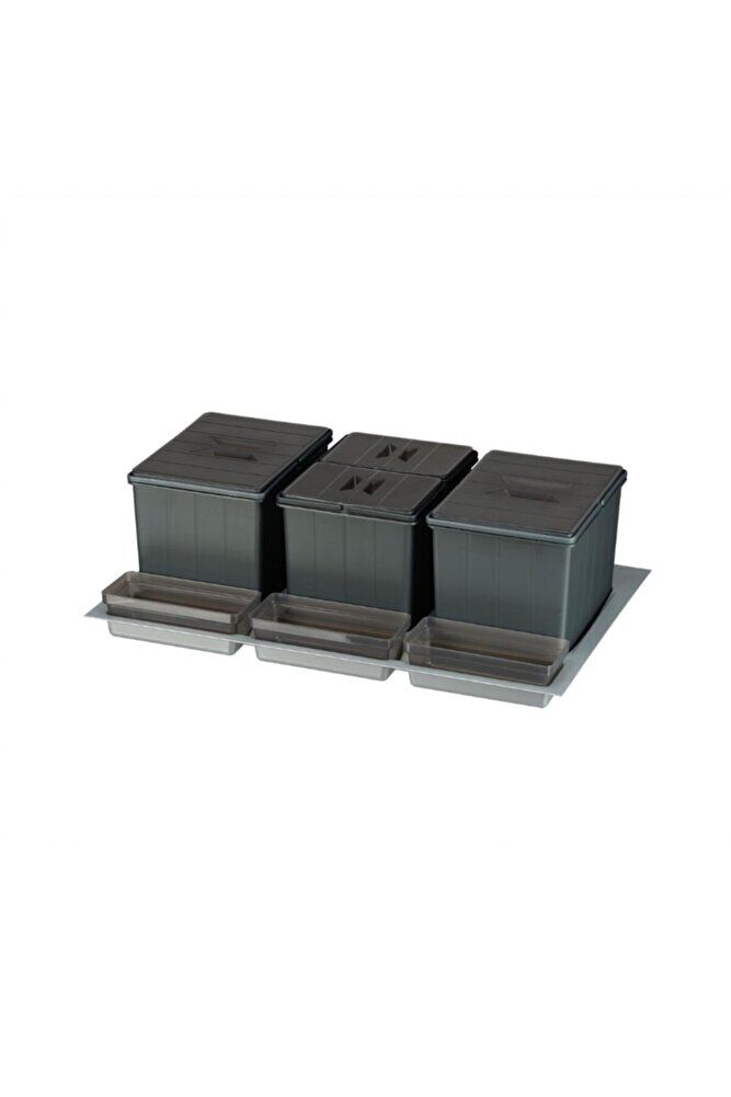 Dolap İçi Çöp Kovası Manuel Antrasit Modül 80 cm