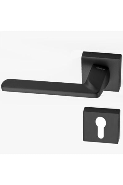 Doğanlar Radya Mat Siyah Rozetli Sol Yale Kapı Kolu