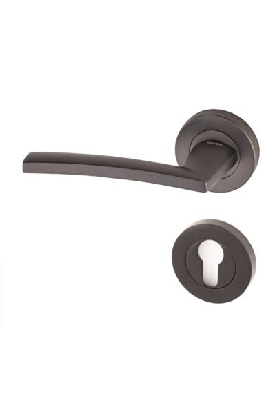 Doğanlar Rodos Mat Siyah Rozetli Kapı Kolu Rozetli Yale Sol (ADET)