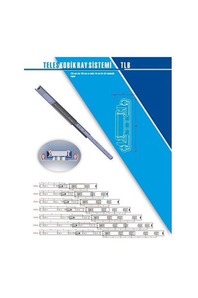 YENİLER 45 MM 40  CM TELESKOPİK ÇEKMECE RAYI