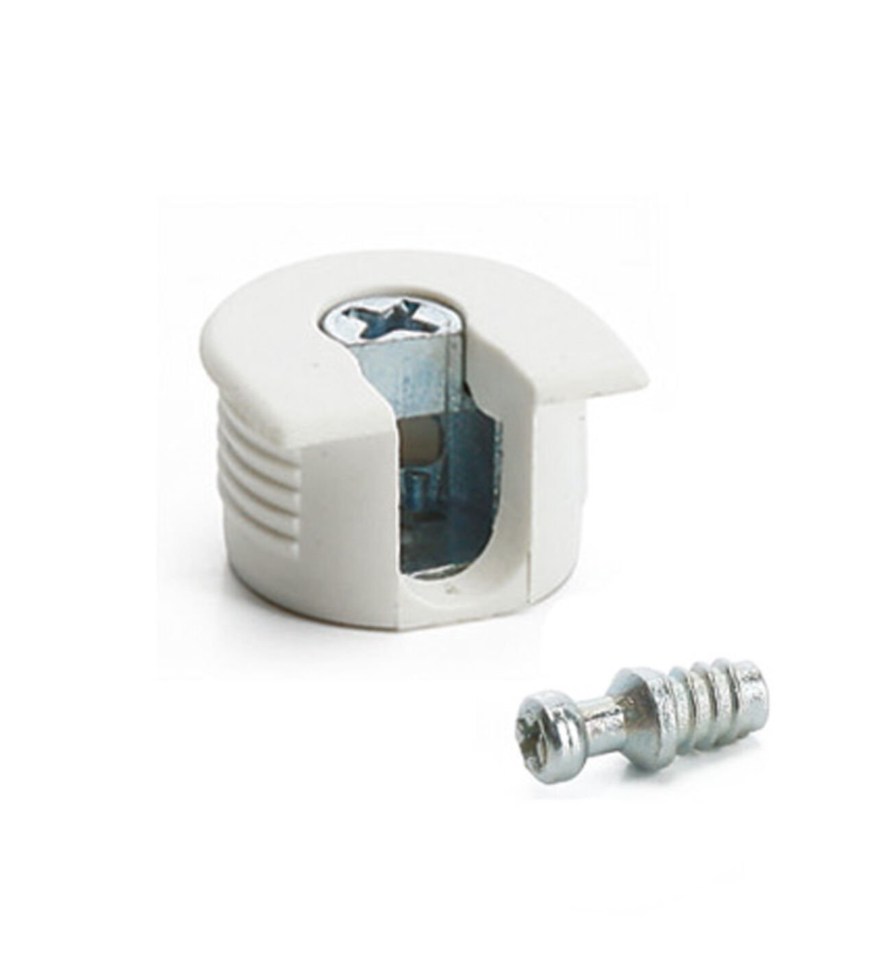 KİLİTLİ GÖMME RAF PİMİ SUNTA DİŞ BEYAZ 18MM ( 10 ADET)