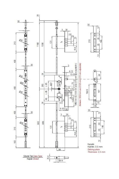 256G MULTİSİSTEM ÇELİK KAPI KİLİT SATEN 256G0000003