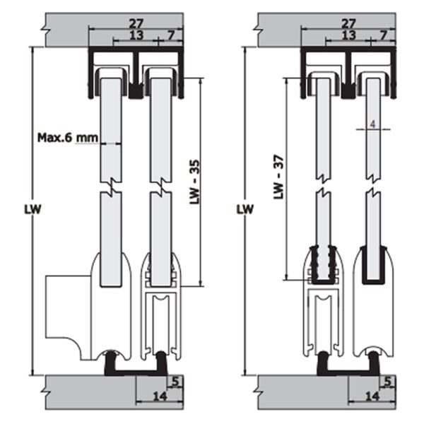 ALB-M50 7705 410X3 ALUMİNYUM CAM TUTUCU 3 MT