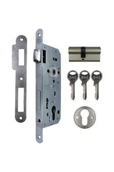 Kale 152R Silindirli Daire Kilidi-Rozet Delikli-Oval-Krom-18 mm Aynalı-45 mm