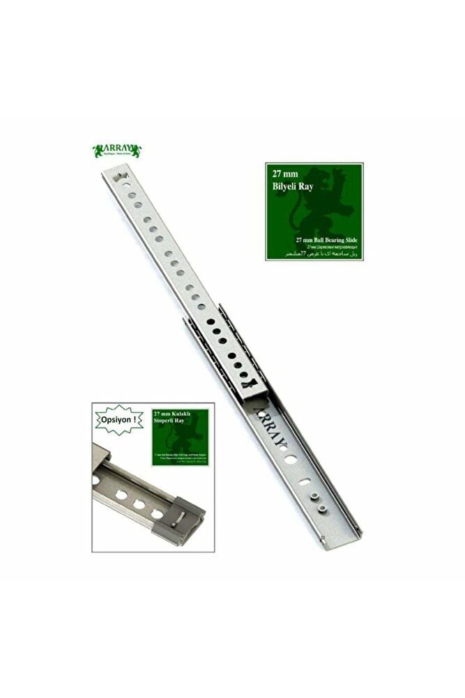 TELESKOPİK ÇEKMECE RAYI 27 MM 406 MM ( SET )