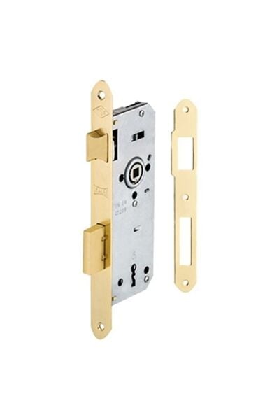 Kale 151R Ekstra Gömme Kapı Kilidi Tek Anahtarlı Rozet Delikli - Sarı 40 mm