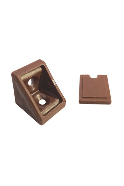 PLASTİK TEKLİ KAPAKLI KÖŞE BAĞLANTI KAHVE  ( 10 ADET )