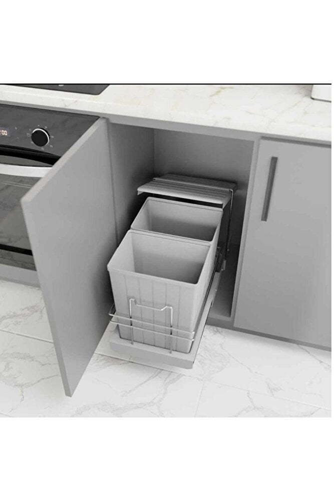 TELESKOPİK PLASTİK GÖVDE ÇÖP KOVASI 14+14  LT